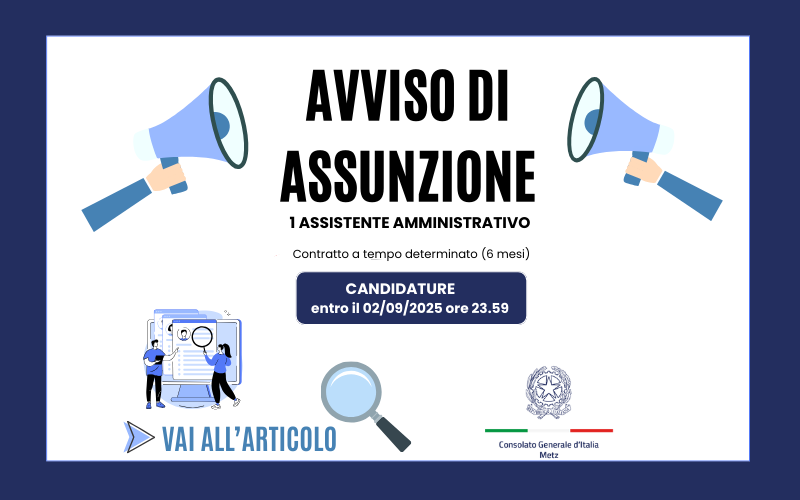 avviso di assunzione