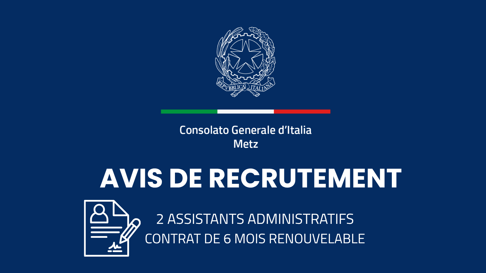 AVVISO DI ASSUNZIONE(1)FR